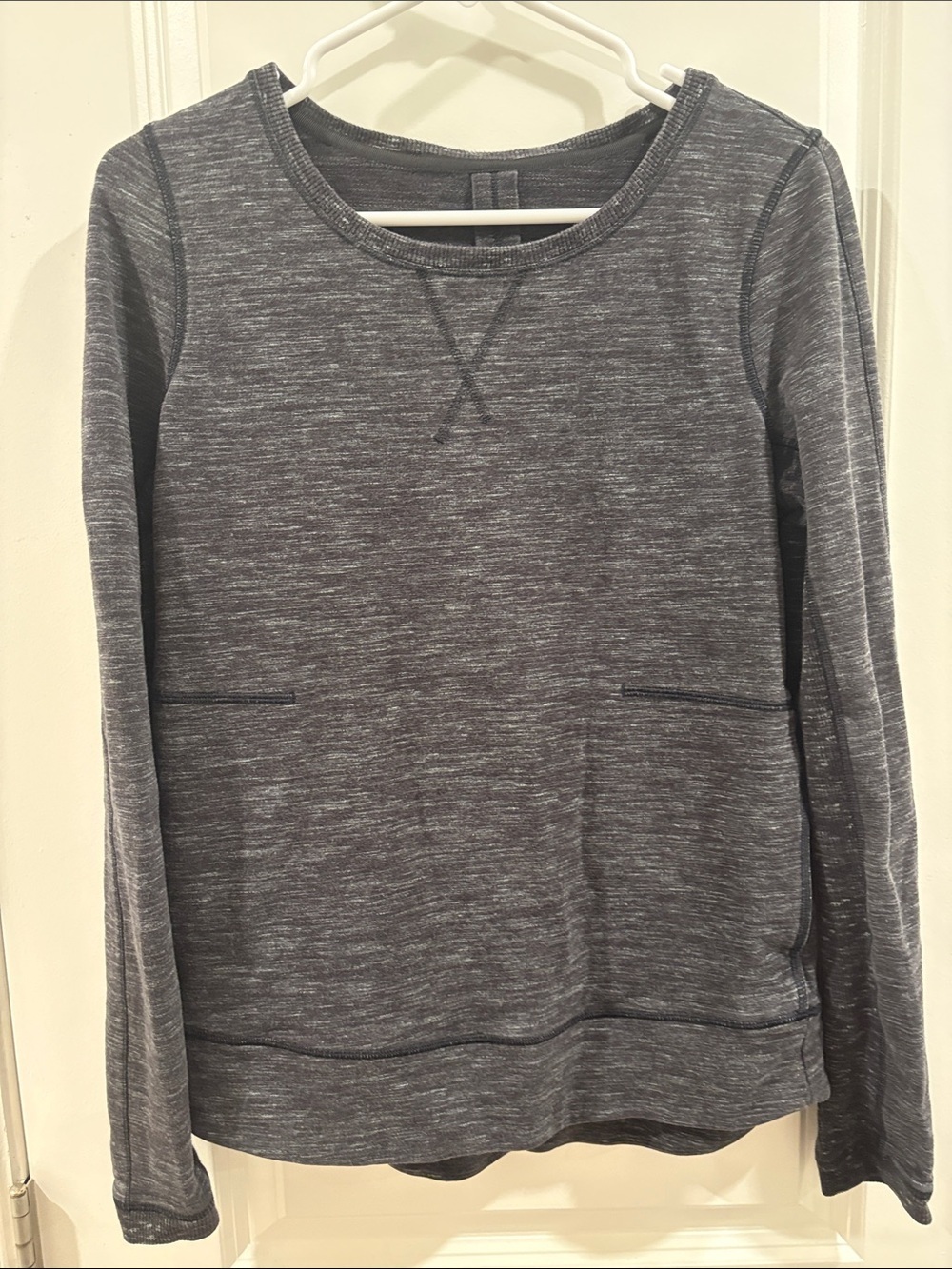 lululemon athletica Women's Heathered Dark Gray Scoop Neck Sweater
